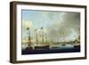 The Launch of HMS 'Alexander' at Deptford, England, in 1778, a 74-Gun Warship that Fought during Th-John the Elder Cleveley-Framed Giclee Print