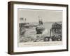 The Launch of the American Submarine Boat Shark at Elizabeth Port, New Jersey-null-Framed Giclee Print