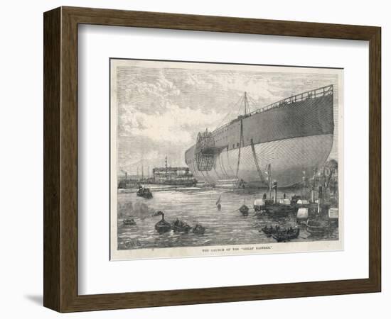 The Launch of the Great Eastern-W.h. Overend-Framed Art Print