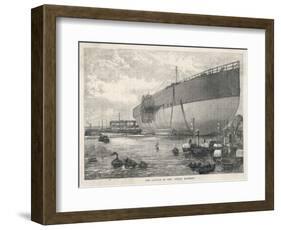 The Launch of the Great Eastern-W.h. Overend-Framed Art Print