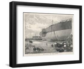 The Launch of the Great Eastern-W.h. Overend-Framed Art Print