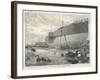 The Launch of the Great Eastern-W.h. Overend-Framed Art Print