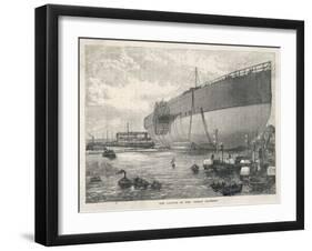 The Launch of the Great Eastern-W.h. Overend-Framed Art Print