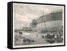 The Launch of the Great Eastern-W.h. Overend-Framed Stretched Canvas