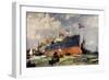 The Launch of the "London" at Portsmouth-Charles Edward Dixon-Framed Giclee Print