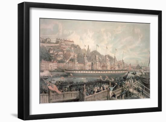 The Launch of the Steamship 'The Great Britain' in the Presence of H.R.H. Prince Albert-English School-Framed Giclee Print