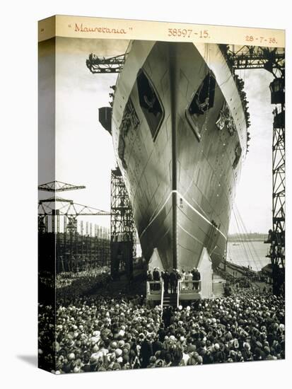 The Launching of the Rms Mauretania, 28th July 1938-English Photographer-Stretched Canvas