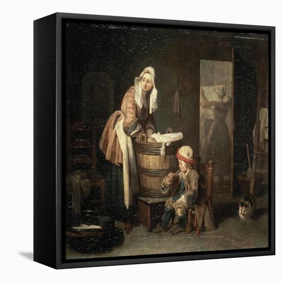 The Laundress, 1730S-Jean-Baptiste Simeon Chardin-Framed Stretched Canvas