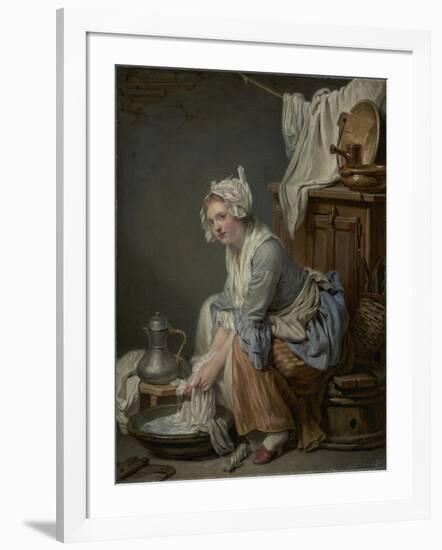 The Laundress, 1761-Jean Baptiste Greuze-Framed Giclee Print