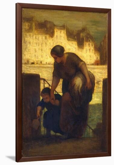 The Laundress, c.1863-Honore Daumier-Framed Giclee Print