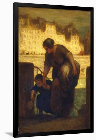 The Laundress, c.1863-Honore Daumier-Framed Giclee Print