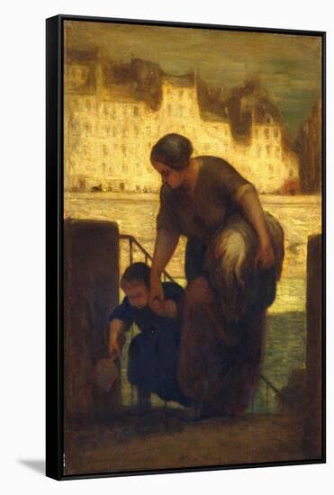 The Laundress, c.1863-Honore Daumier-Framed Stretched Canvas