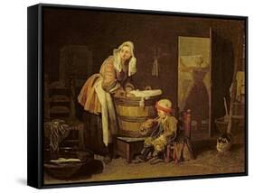 The Laundress-Jean-Baptiste Simeon Chardin-Framed Stretched Canvas