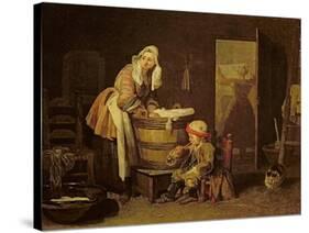 The Laundress-Jean-Baptiste Simeon Chardin-Stretched Canvas