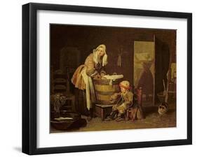 The Laundress-Jean-Baptiste Simeon Chardin-Framed Giclee Print