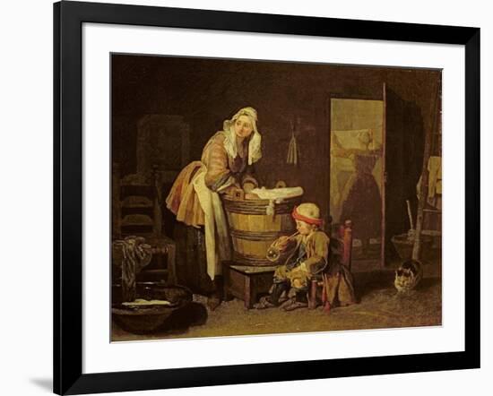 The Laundress-Jean-Baptiste Simeon Chardin-Framed Giclee Print