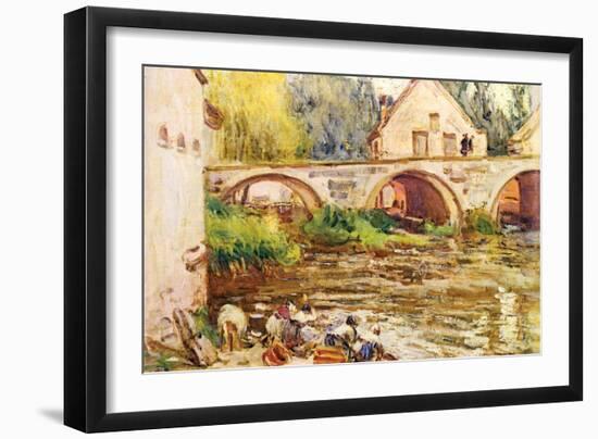 The Laundresses by Moret by Alfred Sisley.Jpg-Alfred Sisley-Framed Art Print