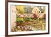 The Laundresses by Moret by Alfred Sisley.Jpg-Alfred Sisley-Framed Art Print