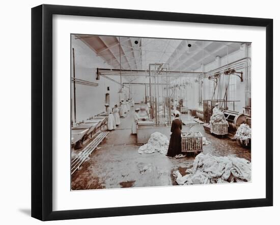 The Laundry Room, Long Grove Hospital, Surrey, 1910-null-Framed Photographic Print