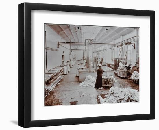 The Laundry Room, Long Grove Hospital, Surrey, 1910-null-Framed Photographic Print