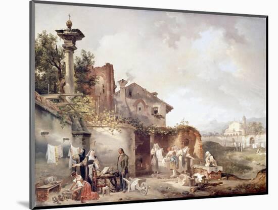 The Laundry Room of Nuns' Convent-Giovanni Migliara-Mounted Giclee Print