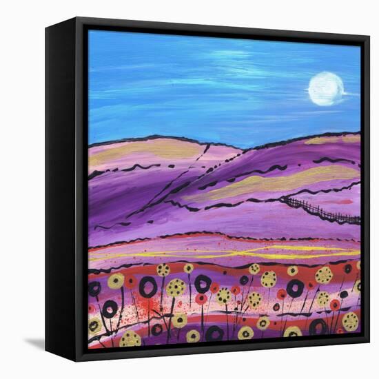 The Lavendar Fields-Caroline Duncan-Framed Stretched Canvas