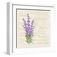 The Lavender Elegant Card. Vintage Postcard Background Vector Template for Wedding Invitation. Labe-Kotkoa-Framed Art Print