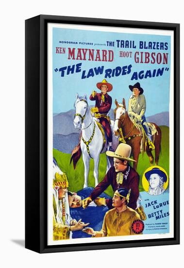 The Law Rides Again, Chief Thundercloud, Ken Maynard, Hoot Gibson, Betty Miles, 1943-null-Framed Stretched Canvas