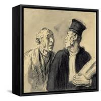 The Lawyer and His Client-Honore Daumier-Framed Stretched Canvas