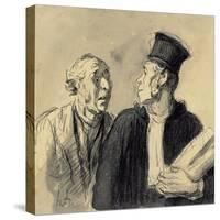 The Lawyer and His Client-Honore Daumier-Stretched Canvas