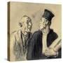 The Lawyer and His Client-Honore Daumier-Stretched Canvas