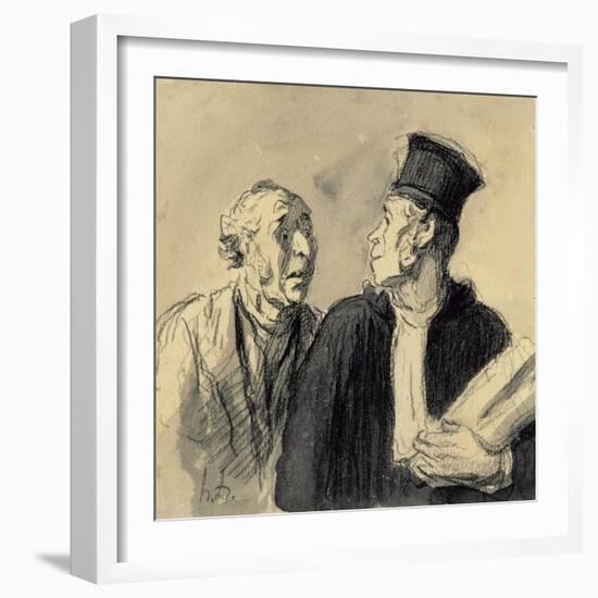 The Lawyer and His Client-Honore Daumier-Framed Giclee Print