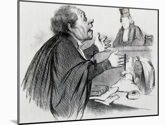 The Lawyer, Caricature-Honore Daumier-Mounted Giclee Print