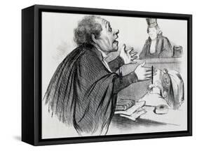 The Lawyer, Caricature-Honore Daumier-Framed Stretched Canvas