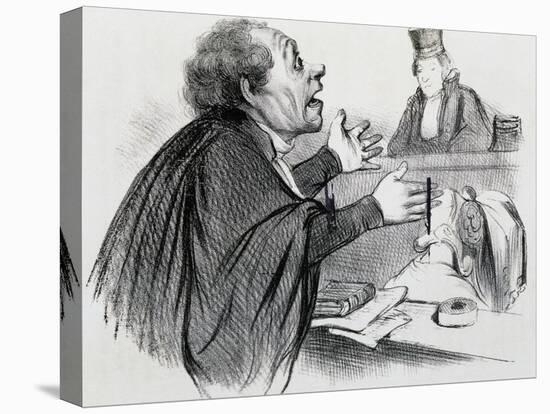 The Lawyer, Caricature-Honore Daumier-Stretched Canvas
