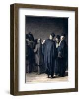 The Lawyers, 1870-75-Honore Daumier-Framed Giclee Print