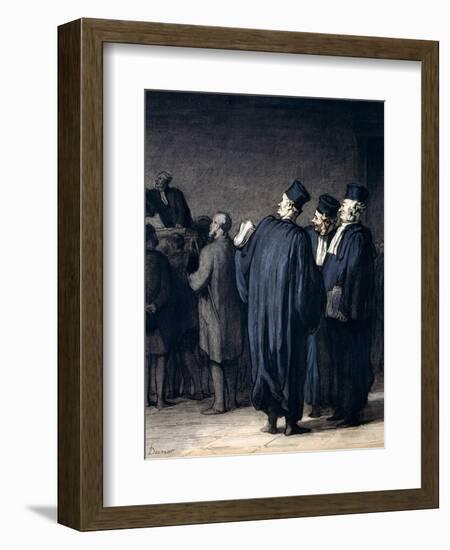 The Lawyers, 1870-75-Honore Daumier-Framed Giclee Print