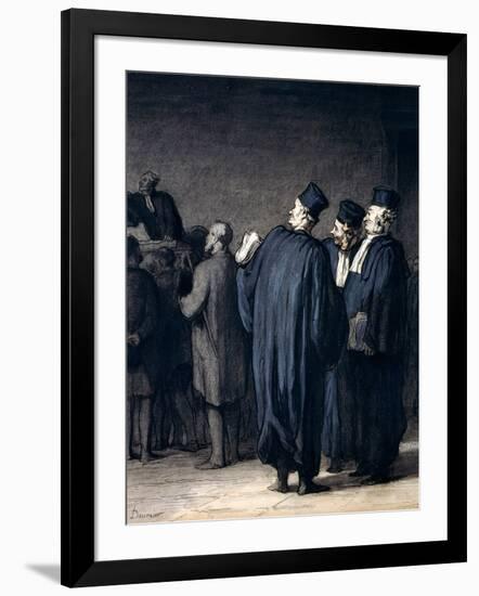 The Lawyers, 1870-75-Honore Daumier-Framed Giclee Print