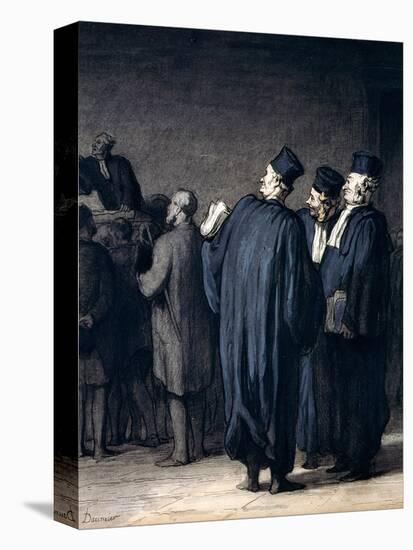 The Lawyers, 1870-75-Honore Daumier-Stretched Canvas