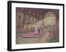 The Laying In State of Her Majesty the Queen Mother-John King-Framed Premium Giclee Print