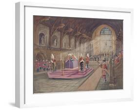 The Laying In State of Her Majesty the Queen Mother-John King-Framed Premium Giclee Print