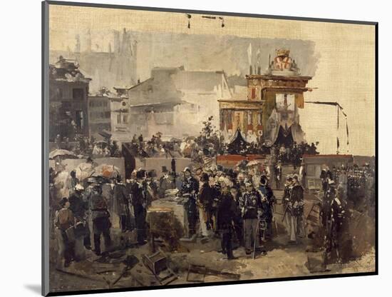 The Laying of the Cornerstone of the Galleria Victor Emmanuel II in Milan, March 7, 1865-Domenico Induno-Mounted Giclee Print