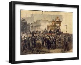 The Laying of the Cornerstone of the Galleria Victor Emmanuel II in Milan, March 7, 1865-Domenico Induno-Framed Giclee Print