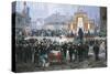 The Laying of the Cornerstone of the Galleria Vittorio Emanuele in Milan, 1865-Domenico Induno-Stretched Canvas