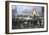 The Laying of the Cornerstone of the Galleria Vittorio Emanuele in Milan, 1865-Domenico Induno-Framed Giclee Print