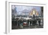 The Laying of the Cornerstone of the Galleria Vittorio Emanuele in Milan, 1865-Domenico Induno-Framed Giclee Print