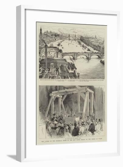 The Laying of the Memorial Stone of the New Tower Bridge by the Prince of Wales-Henry William Brewer-Framed Giclee Print