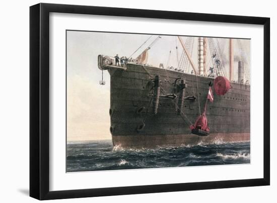 The laying of the transatlantic telegraph cable, August 8th, 1866-Robert Dudley-Framed Giclee Print