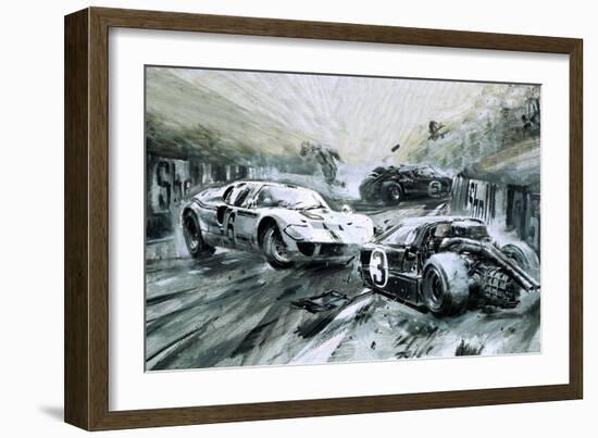 The Le Mans Race in 1967-Graham Coton-Framed Giclee Print