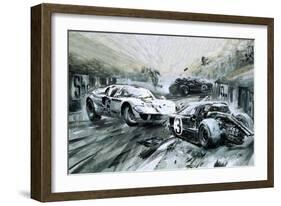 The Le Mans Race in 1967-Graham Coton-Framed Giclee Print